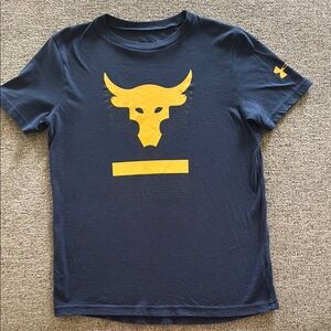 Under Armour Kids Navy and Yellow Short Sleeve Tee